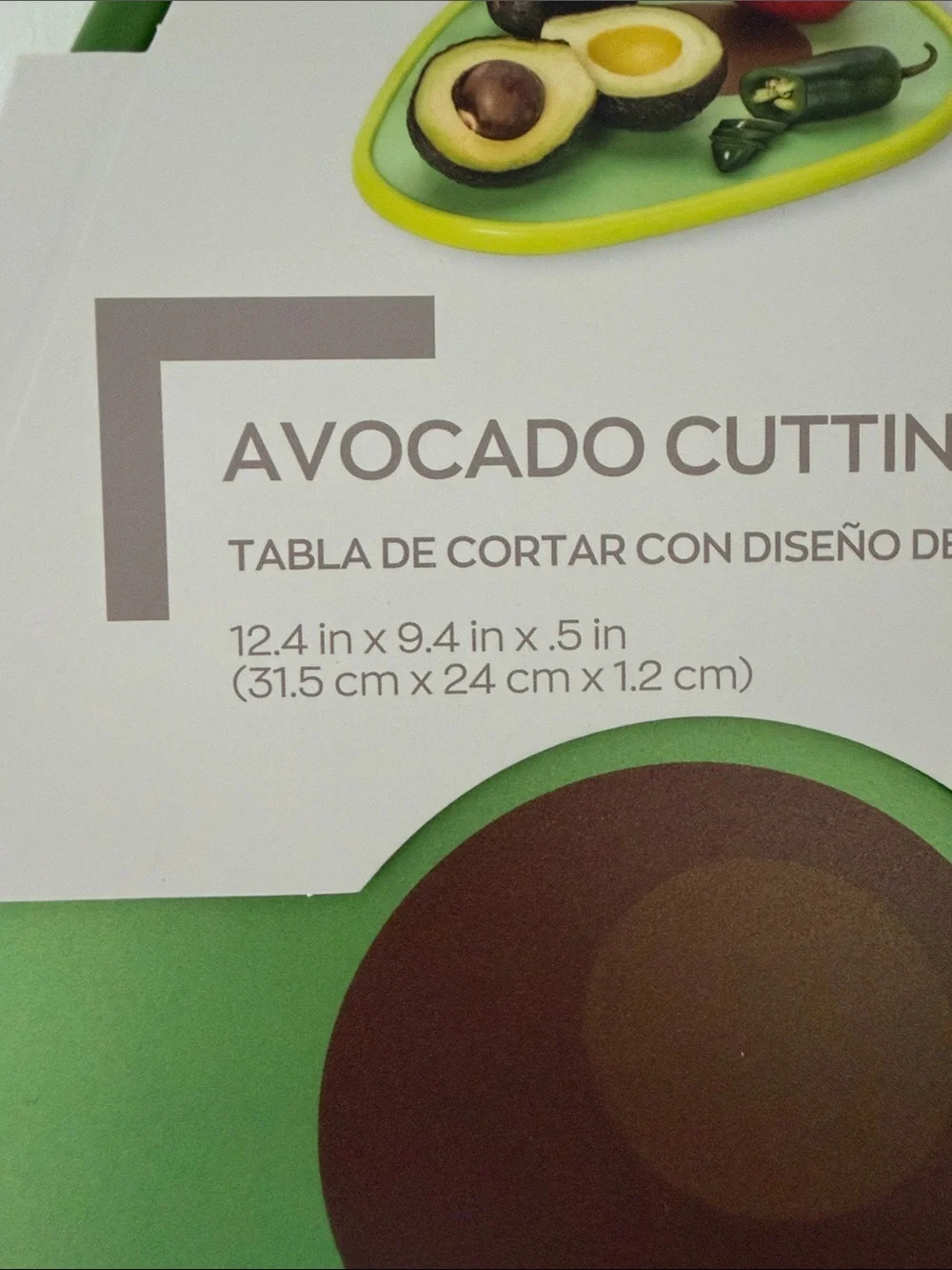 Croton Avocado-Shaped Cutting Board in Bright Green and Dark Green